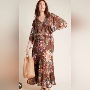 FARM Rio Floral Maxi Dress - Brown and Pink